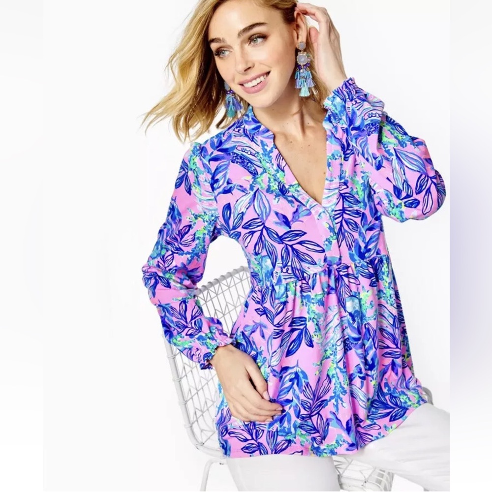 Lilly Pulitzer Winona Knit Tunic Top Just A Lil Jelly